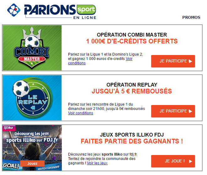 Parions sports liste des rencontres et pronostics complets